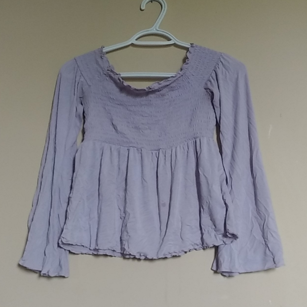 Purple off-the-shoulder top